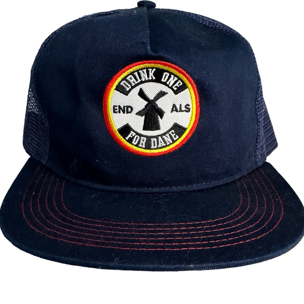 Dutch Bros Coffee Trucker Hat “Drink One For Dane” End ALS Employee OS Navy Snap